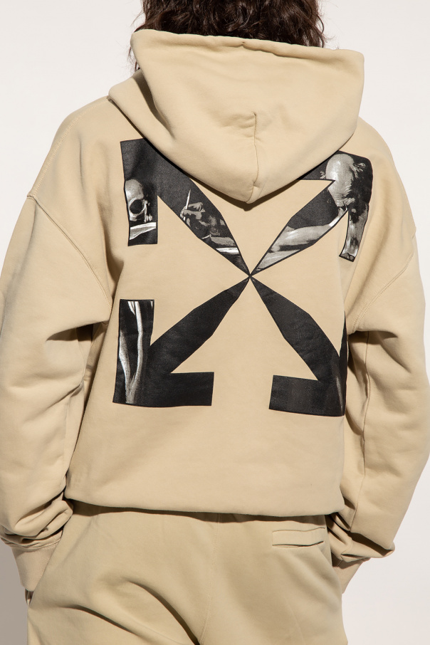 Off white hoodie beige sale